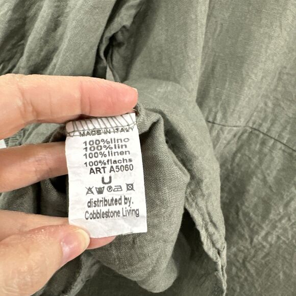 Cobblestone Living Lagenlook Linen  Pocket Elastic Sleeve Top OSFM Neutral - Picture 6 of 6